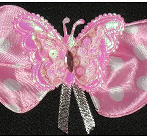 pink spotted-butterfly clip